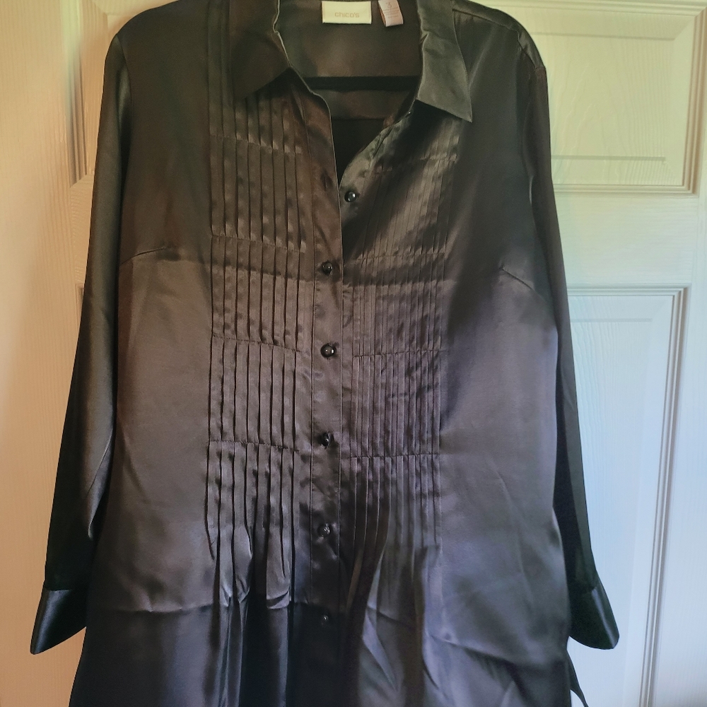 Black tuxedo blouse